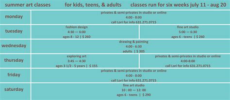 the village artist huntington|The Village Artist Summer Camp Schedule.